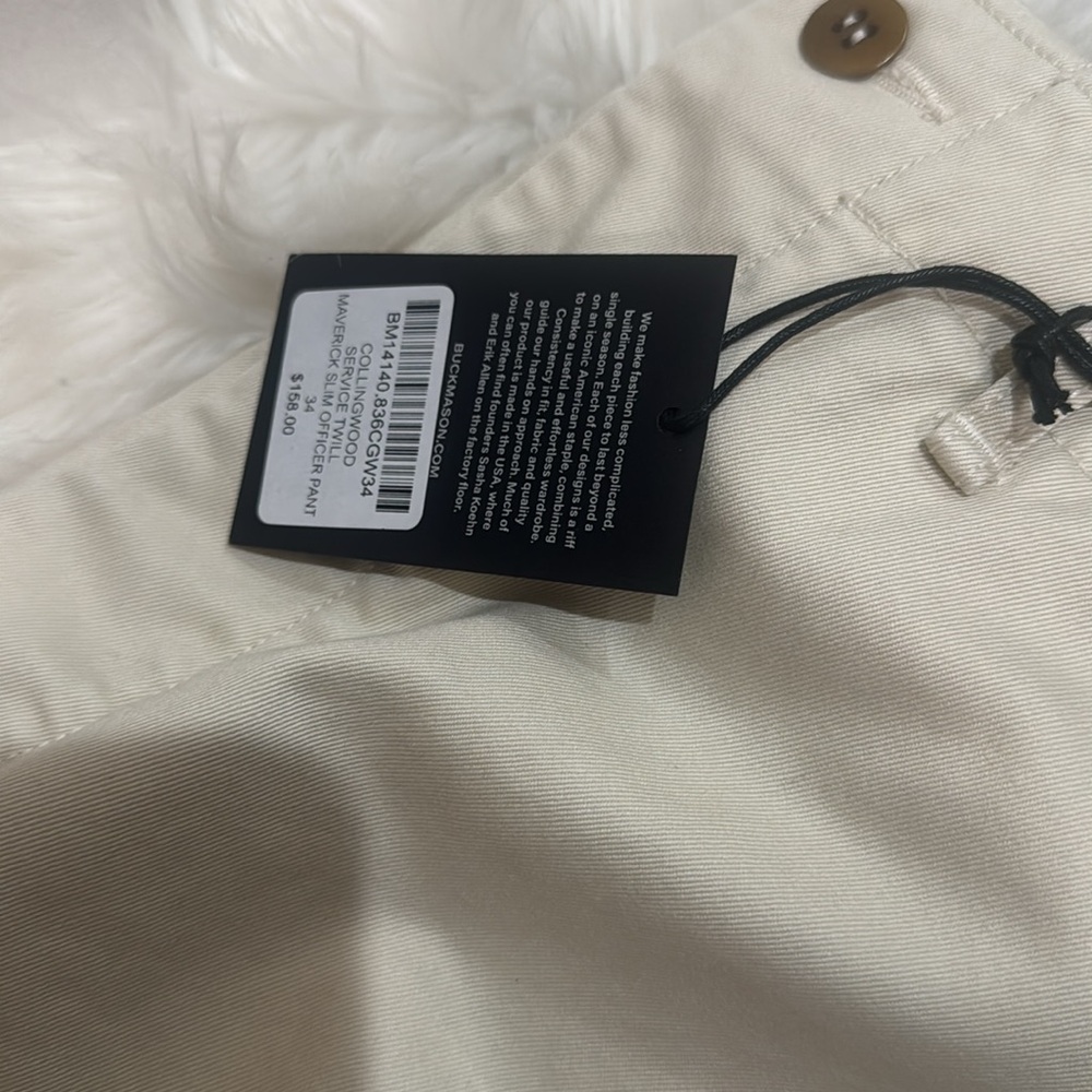 Buck Mason Cream Straight-Leg Chinos - Picture 9 of 11